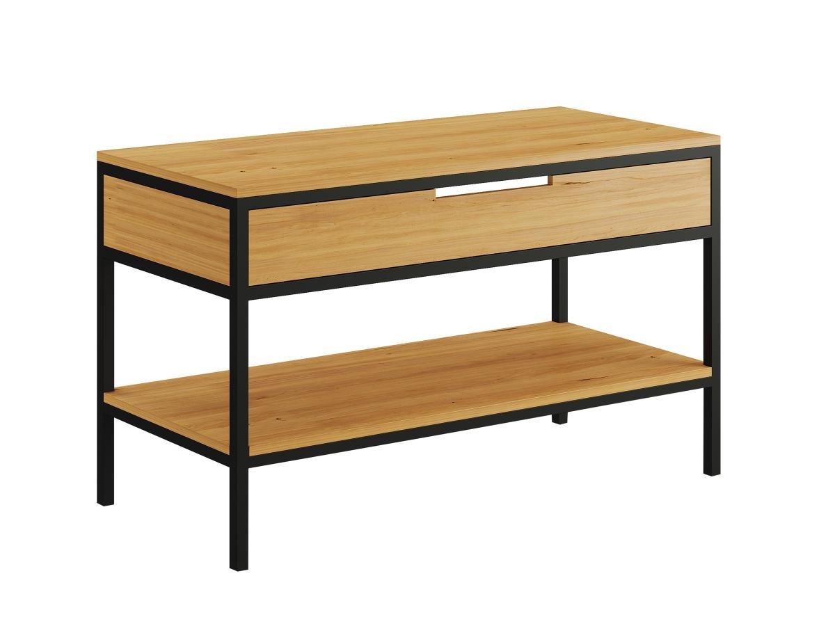 Image of Waschbeckenunterschrank aus hellem Teakholz & Metall - 120 cm - TUKAD Waschbeckenunterschrank aus hellem Teakholz & Metall - 120 cm - TUKAD