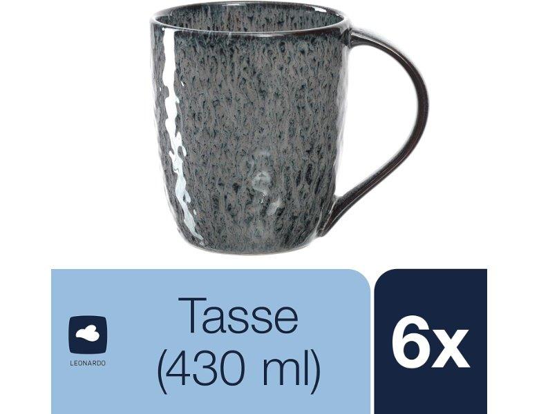 LEONARDO Cappuccino-Tasse Matera 430ml Anthrazit (6Teile)  