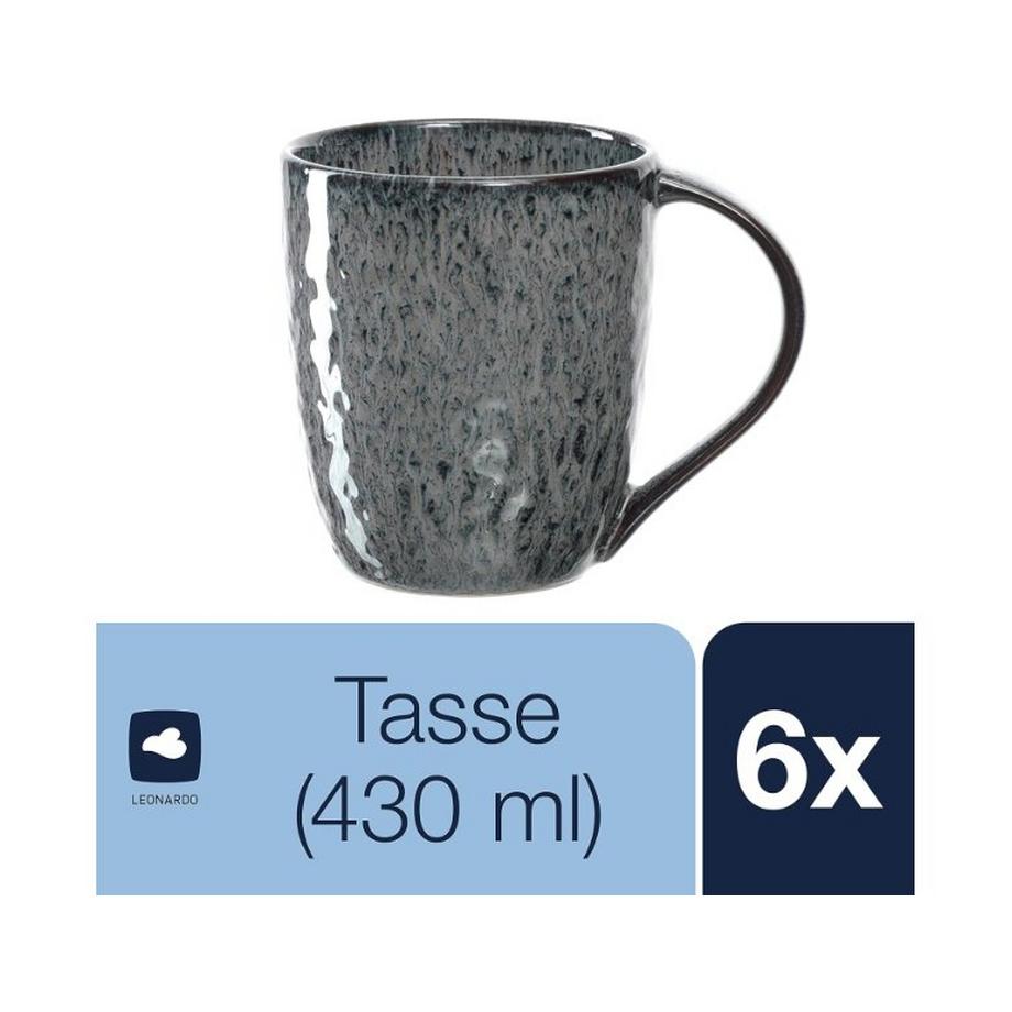 LEONARDO Cappuccino-Tasse Matera 430ml Anthrazit (6Teile)  
