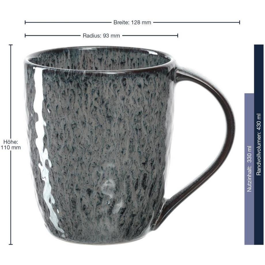 LEONARDO Cappuccino-Tasse Matera 430ml Anthrazit (6Teile)  