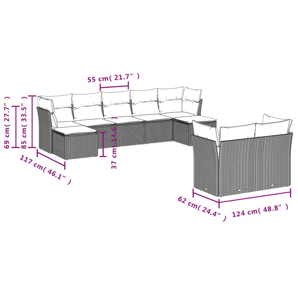 VidaXL set divano da giardino Polirattan  