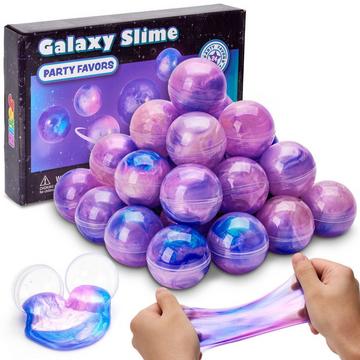 24er Pack Galaxy Slime Ball Partybevorzugungen - flauschig, nicht klebrig, fleckenfrei, stressabbauend, Schleimkits