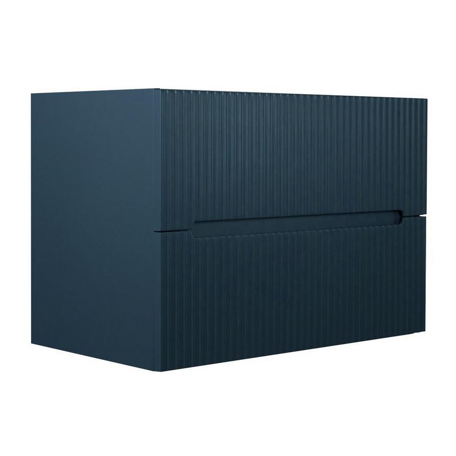 Vente-unique Waschbeckenunterschrank hängend - 80 cm - Blau gerippt - PAVANI  