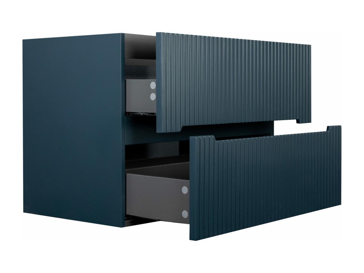 Vente-unique Mobile sotto lavabo sospeso striato Blu 80 cm - PAVANI  