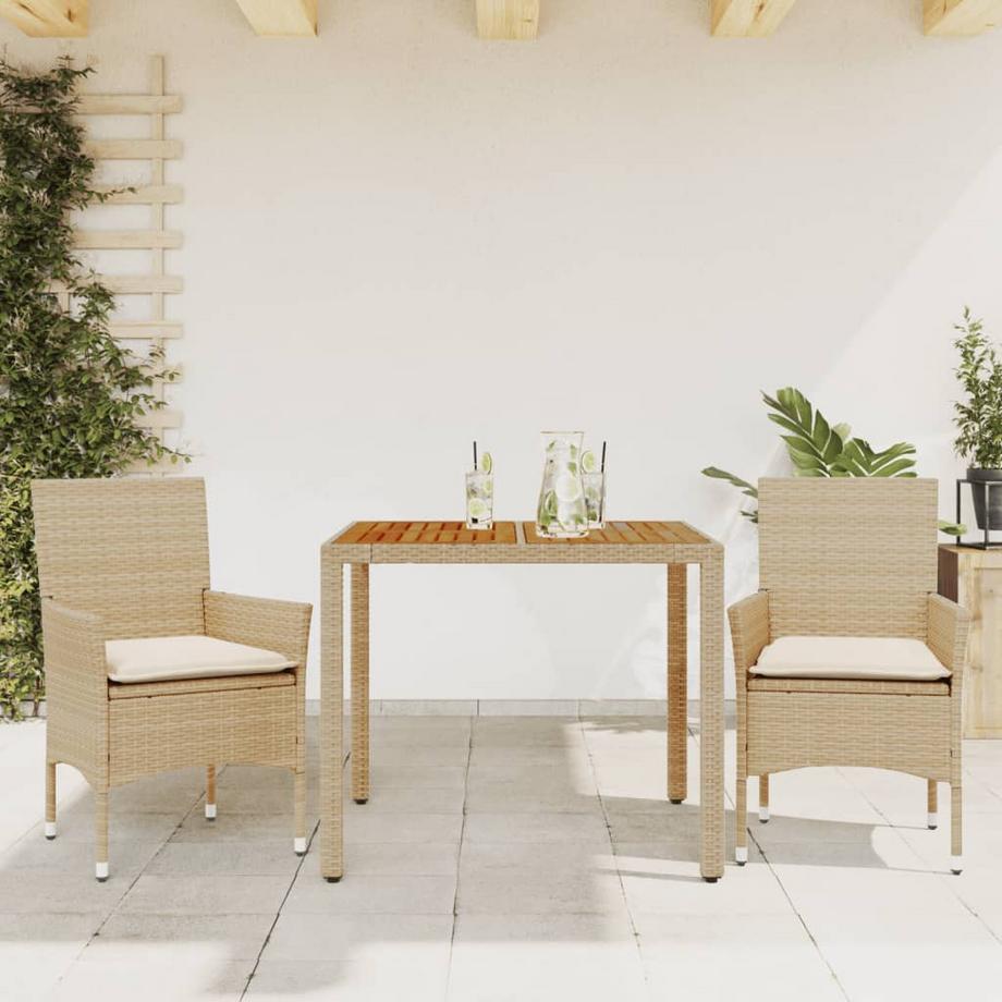 VidaXL Ensemble de salle à manger de jardin rotin synthétique  