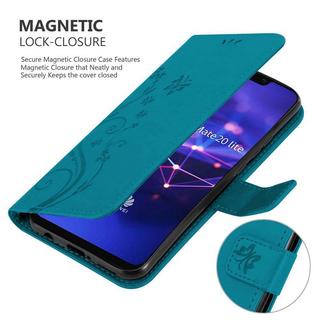 Cadorabo  Hülle für Huawei MATE 20 LITE Blumen Design Magnetverschluss 