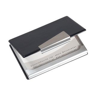 Sigel SIGEL Visitenkarten-Etui 62x95mm VZ131 silber/schwarz -20 Karten  