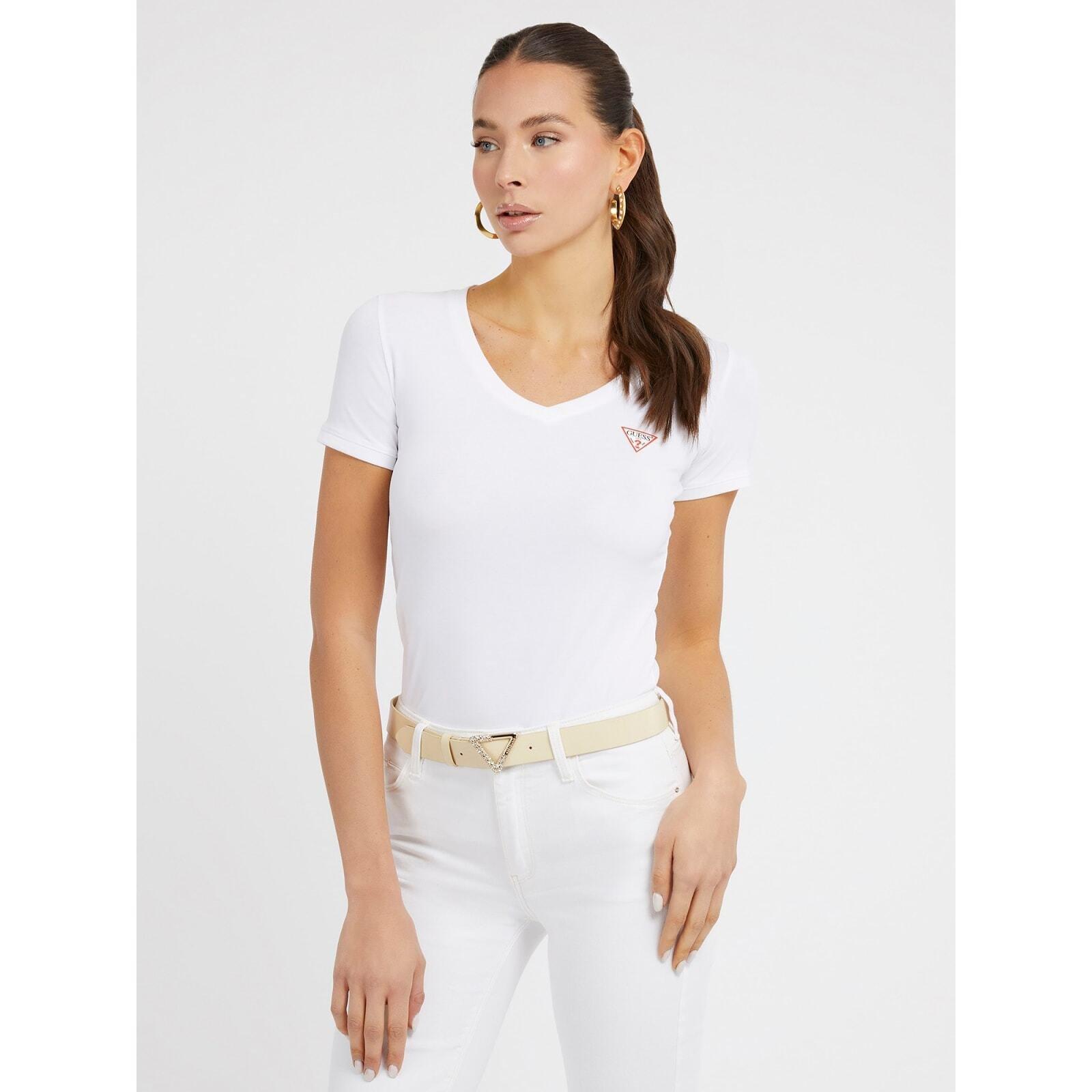 GUESS  t-hirt col en v gue mini triangle 