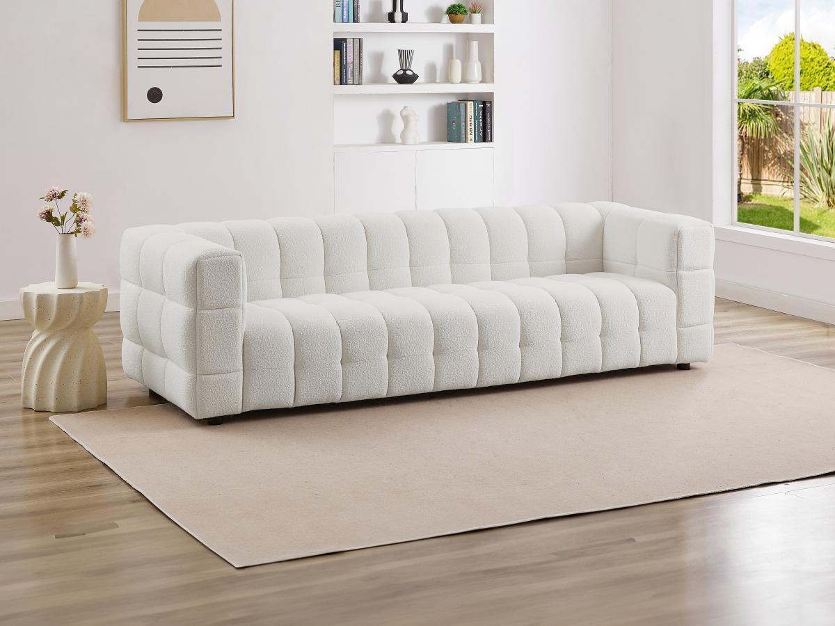 PASCAL MORABITO Sofa 4-Sitzer - Bouclé-Stoff - Elfenbeinweiß - LERICI von Pascal Morabito  
