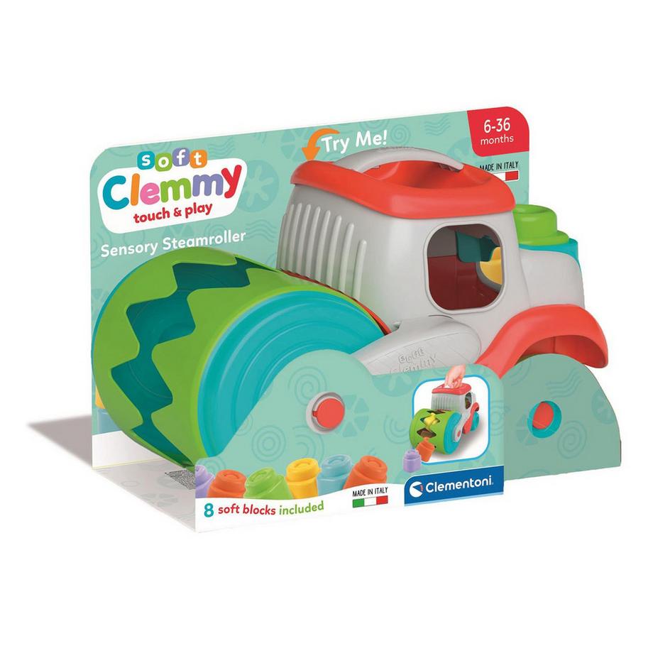Baby Clemmy Dampfwalzenfahrzeug mit Bauklötzen (9Teile)