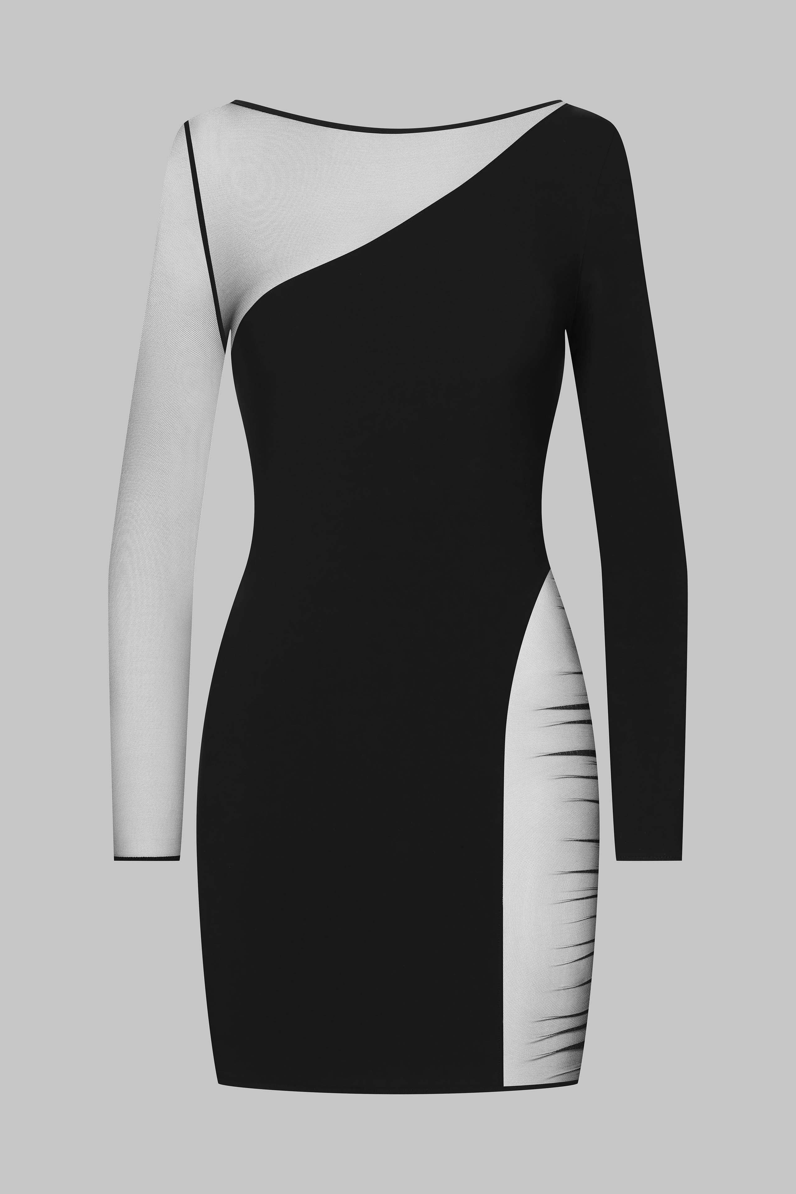 MAISON CLOSE  Asymmetrisches Langärmeliges Kleid - Nuit Fauve 