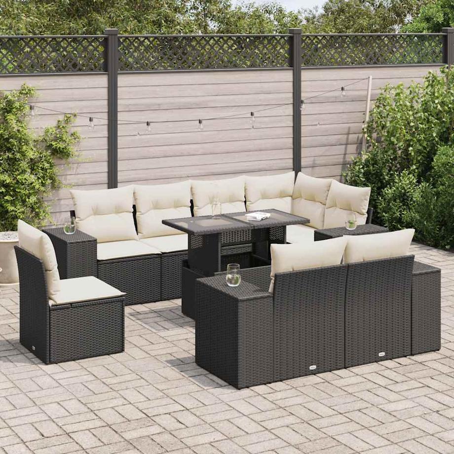 VidaXL Ensemble de canapés de jardin rotin synthétique  