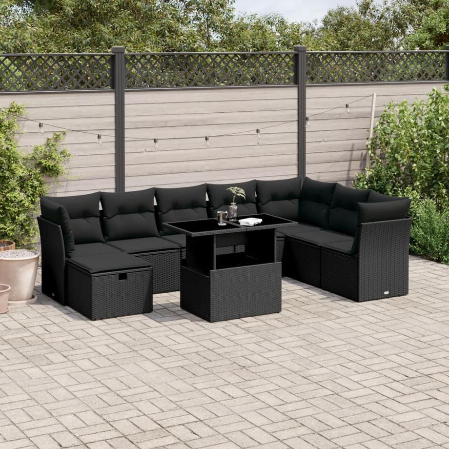 VidaXL set divano da giardino Polirattan  