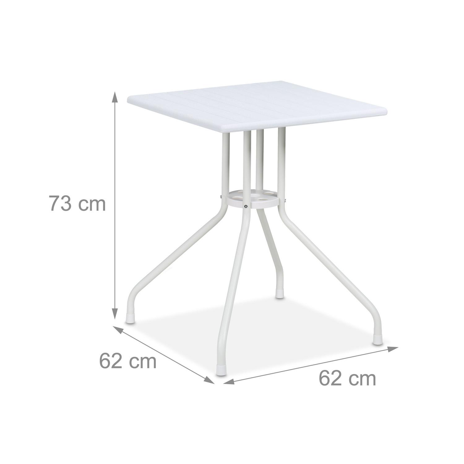 Northio Table de jardin aspect bois blanc  