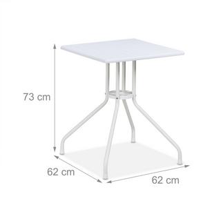 Northio Table de jardin aspect bois blanc  