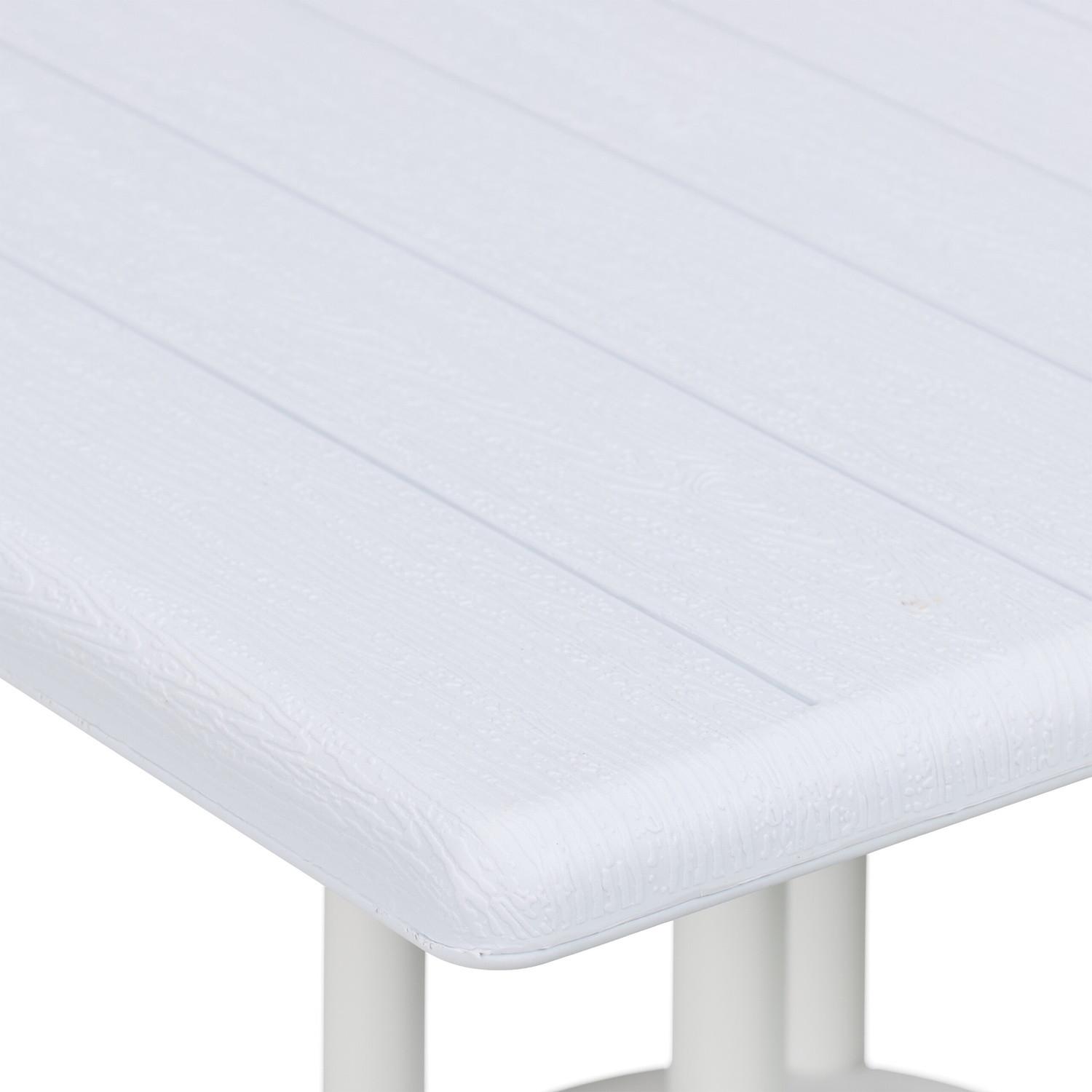 Northio Table de jardin aspect bois blanc  