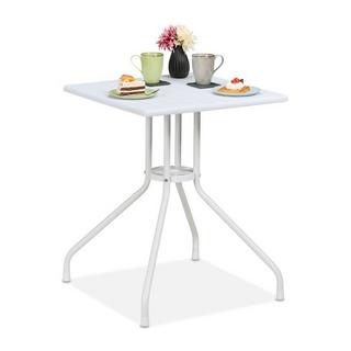 Northio Table de jardin aspect bois blanc  