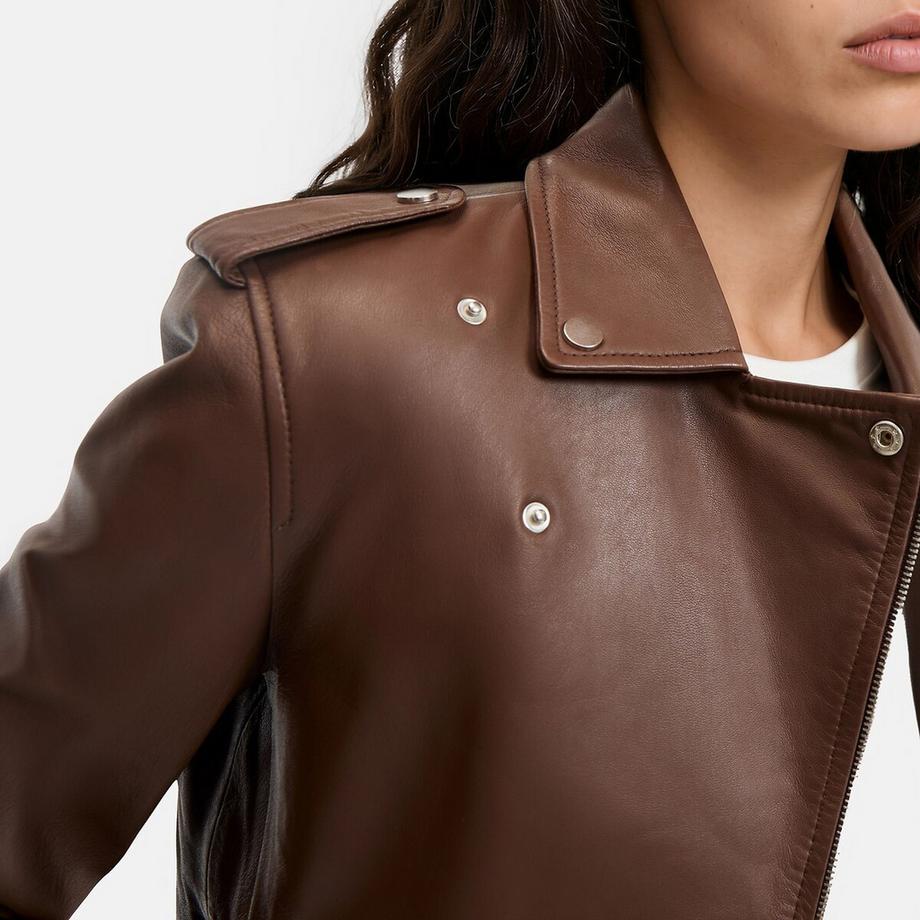 La Redoute Collections Lederjacke im Biker-Stil mit Reissverschluss  