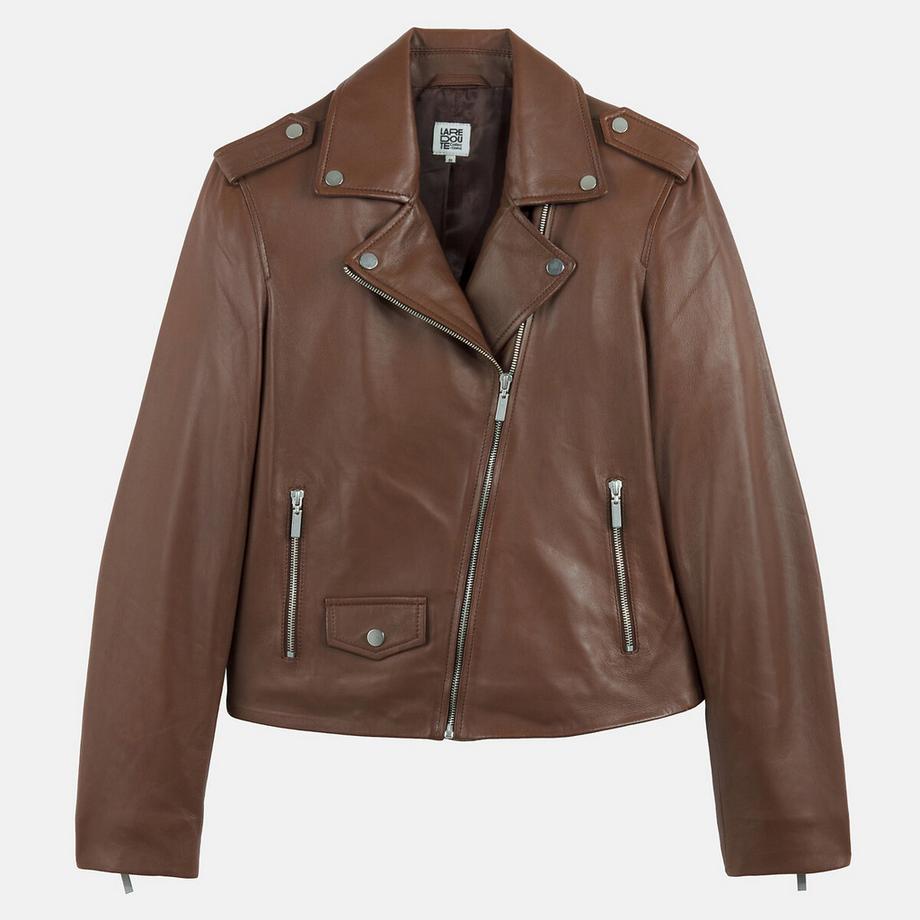 La Redoute Collections Lederjacke im Biker-Stil mit Reissverschluss  