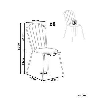Beliani Set di 8 sedie en Acciaio Moderno CALVI  