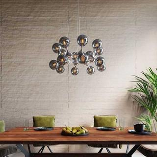 KARE Design Lampe à suspension Atomic Balls argent rond 74  