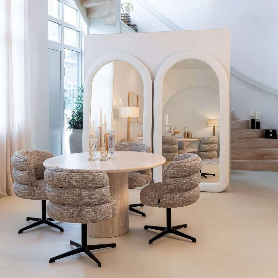 mutoni Table de salle à manger Renaissance beige ronde 130  