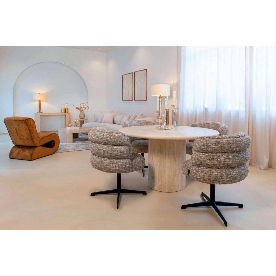 mutoni Table de salle à manger Renaissance beige ronde 130  