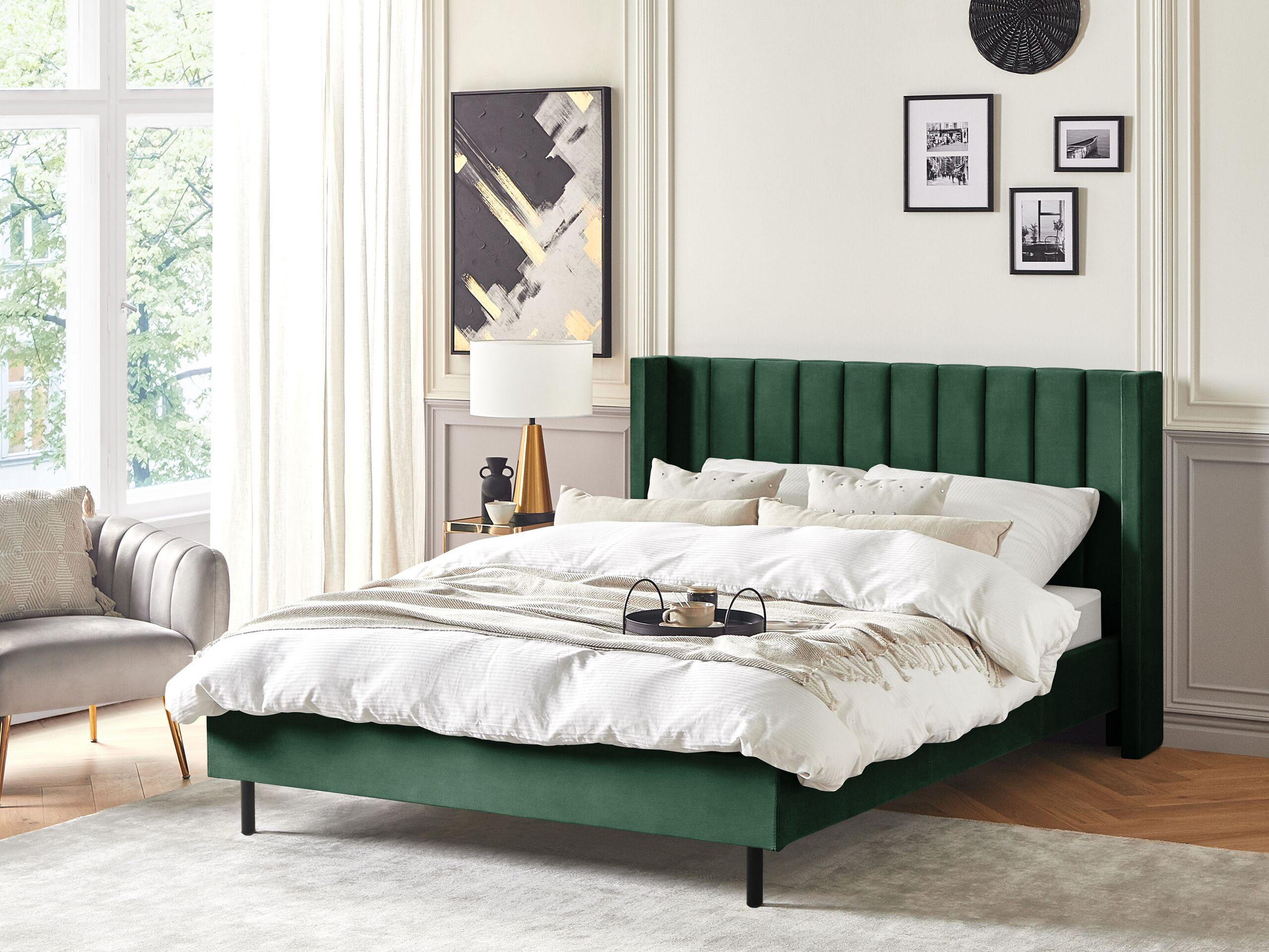 Beliani Bett mit Lattenrost aus Samtstoff Modern VILLETTE  