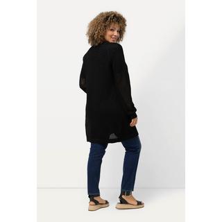 Ulla Popken Cardigan Lungo Effetto Velato Stile Aperto  