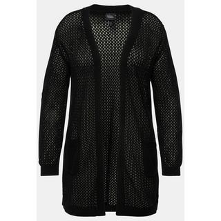 Ulla Popken Cardigan Lungo Effetto Velato Stile Aperto  