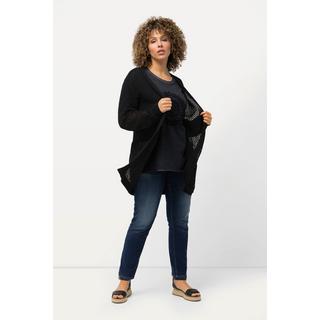 Ulla Popken Cardigan Lungo Effetto Velato Stile Aperto  