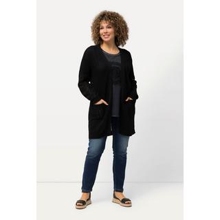 Ulla Popken Cardigan Lungo Effetto Velato Stile Aperto  