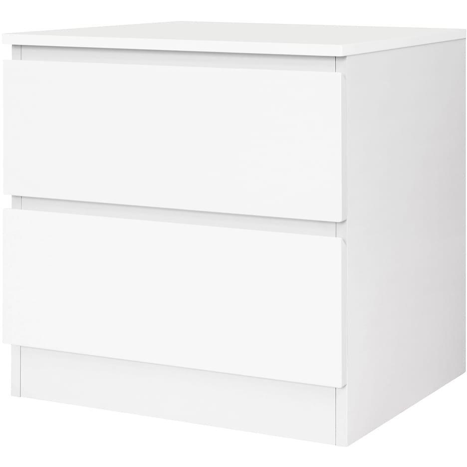 mutoni Table de chevet haute brillance 50x40x52 blanc  