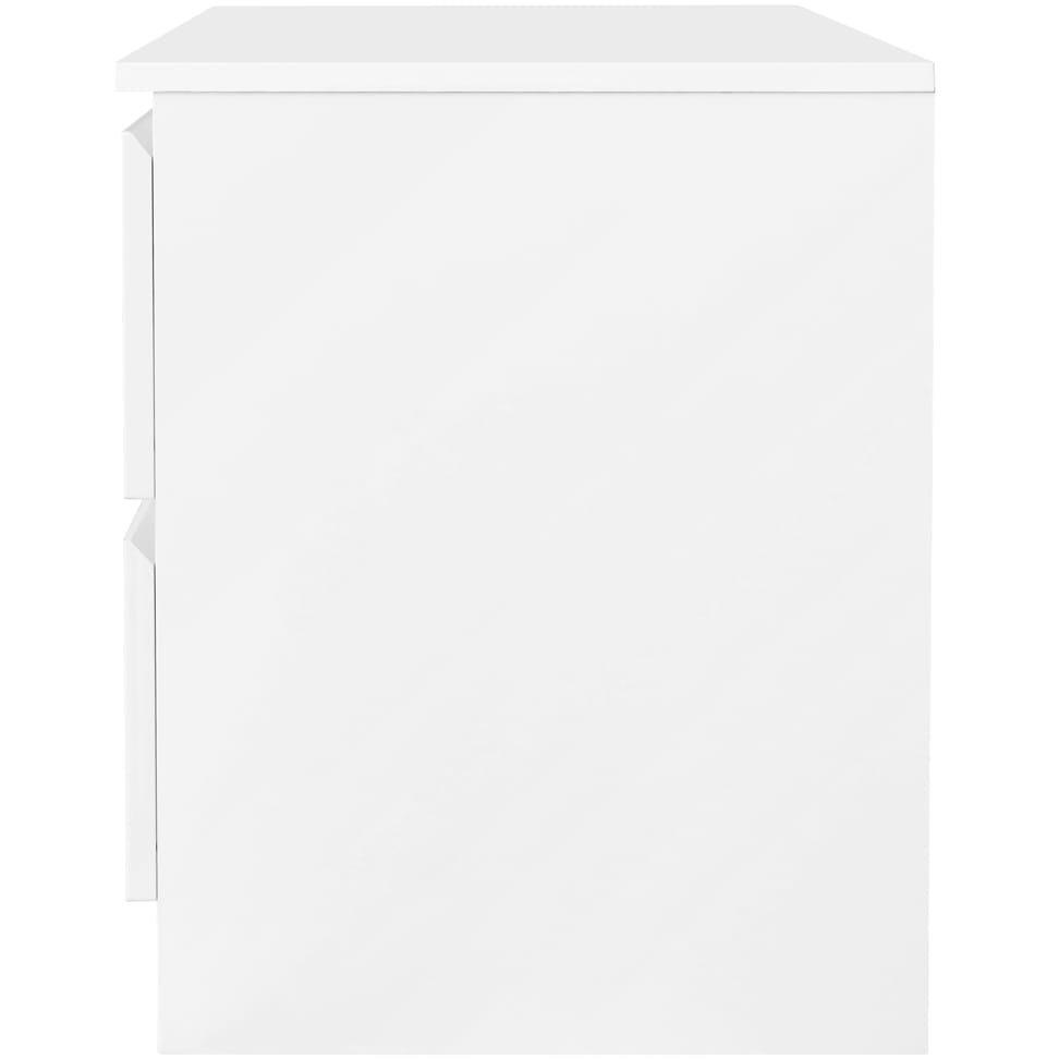 mutoni Table de chevet haute brillance 50x40x52 blanc  