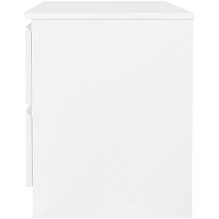 mutoni Table de chevet haute brillance 50x40x52 blanc  