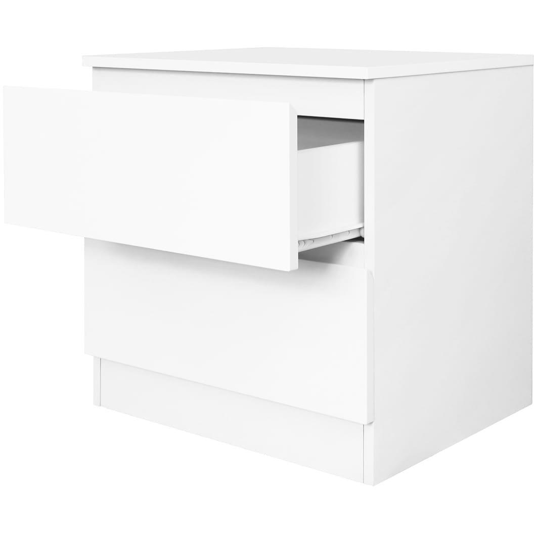 mutoni Table de chevet haute brillance 50x40x52 blanc  