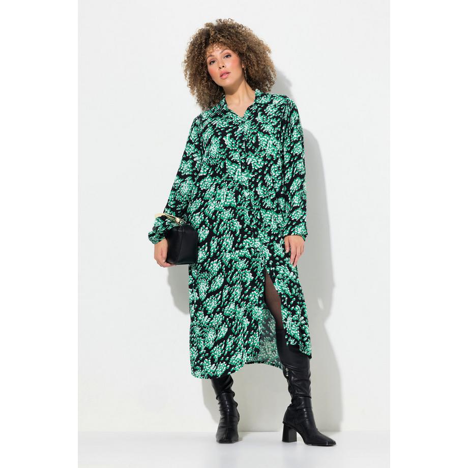 Ulla Popken Hemdblusenkleid A-Linie Hemdkragen  