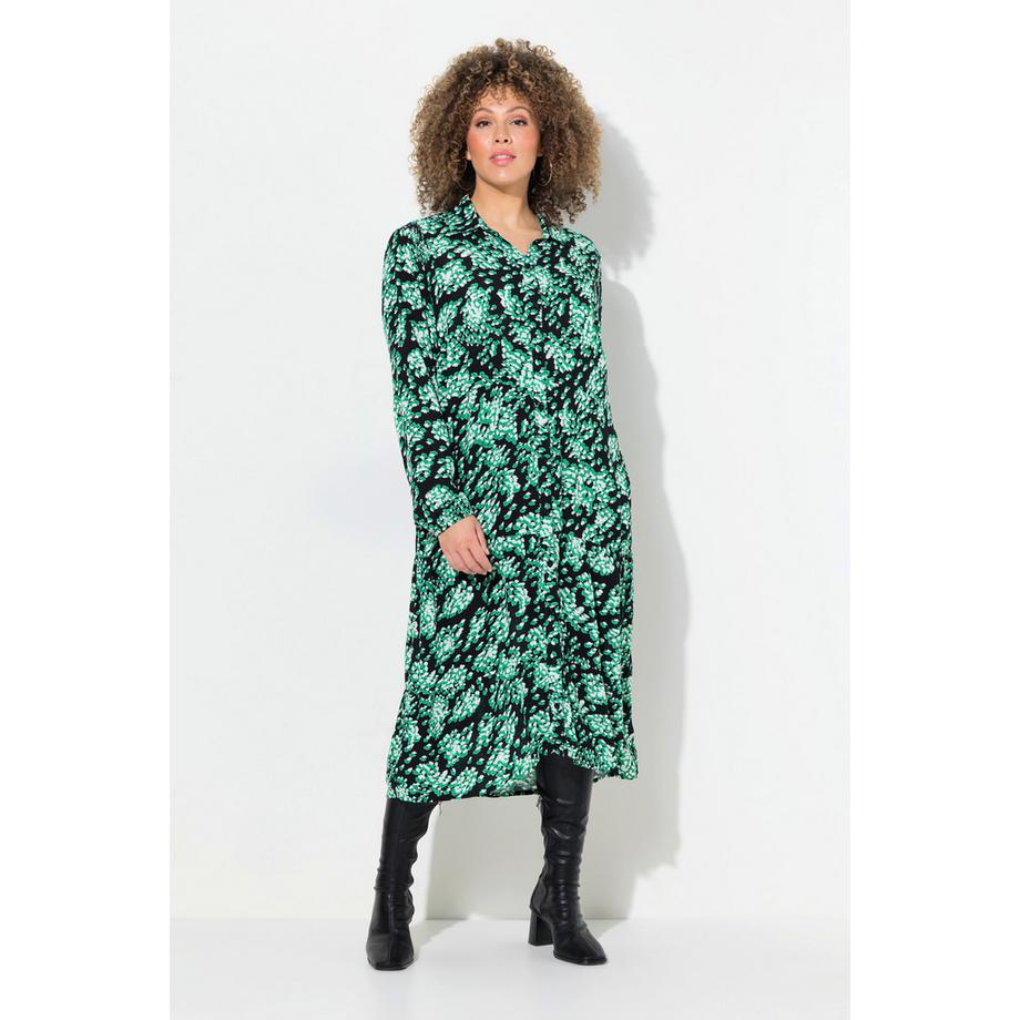 Ulla Popken Hemdblusenkleid A-Linie Hemdkragen  