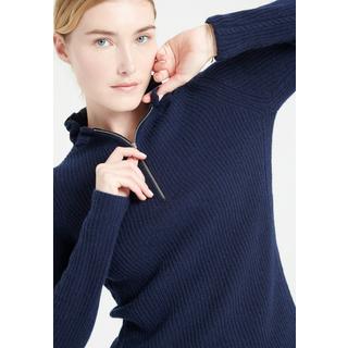 Studio Cashmere8  MIA 4 Pullover mit Falbala-Kragen und Reißverschluss - 100% Kaschmir 