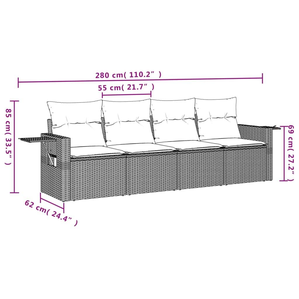 VidaXL Ensemble de canapés de jardin rotin synthétique  