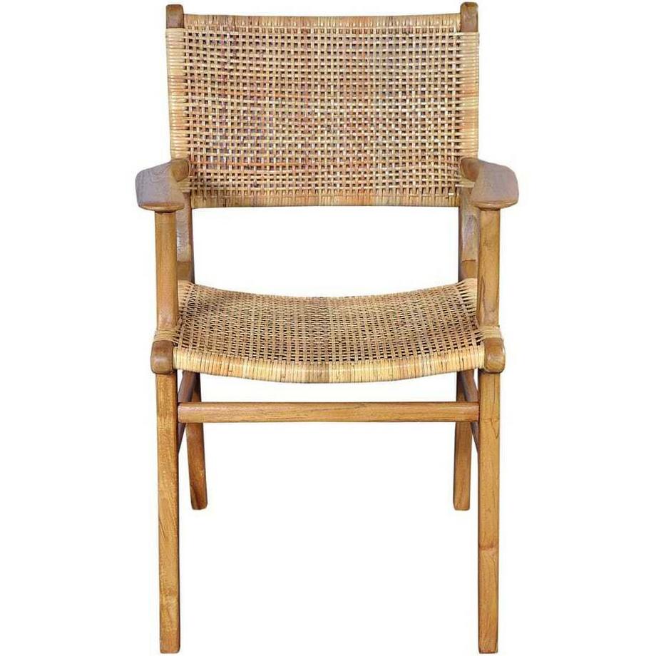 Armlehnstuhl Rattan Teak natur