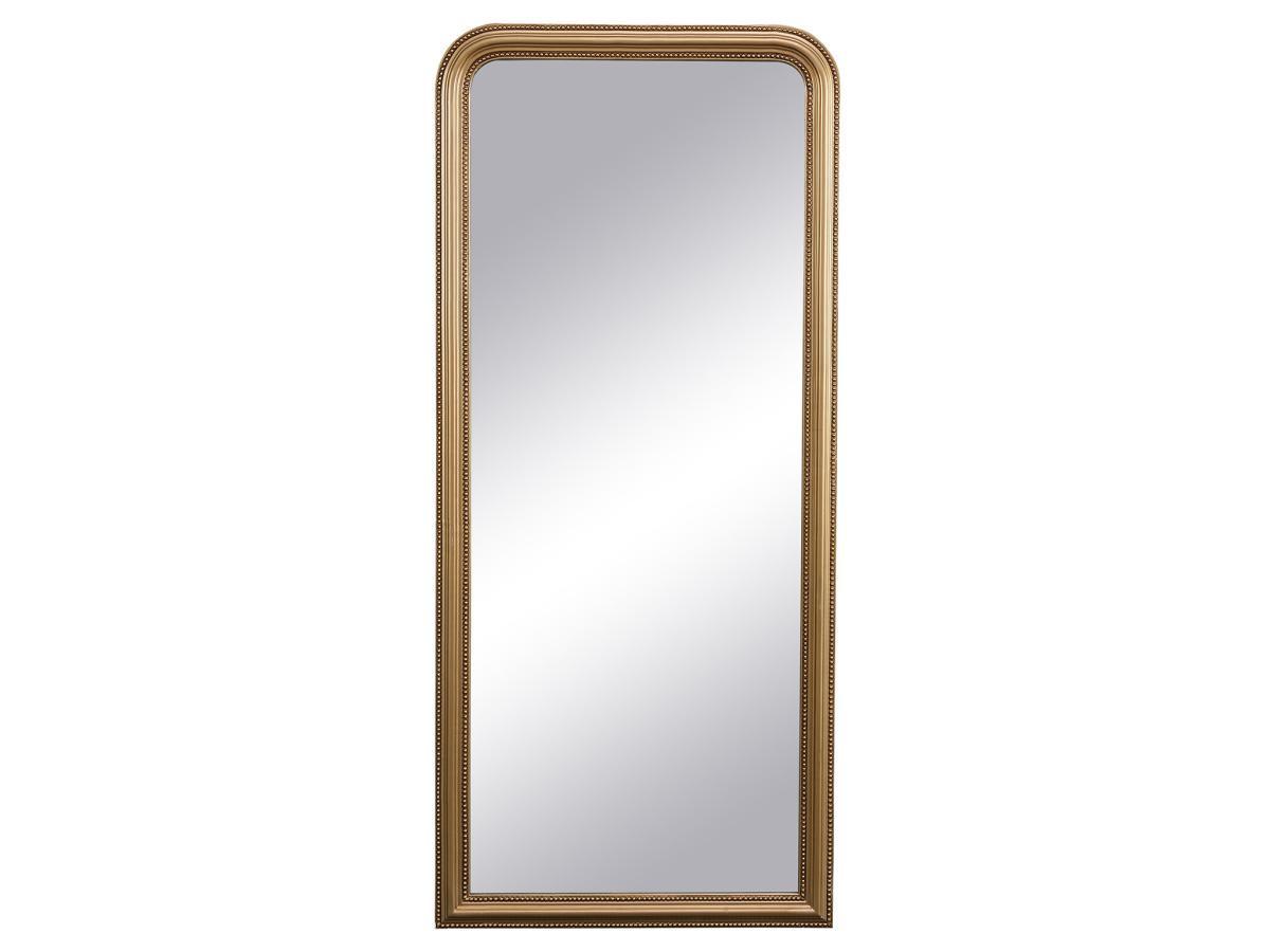 Vente-unique Miroir style vintage en bois de paulownia - L. 80 x H. 180 cm - Doré effet laiton- HELOISE  