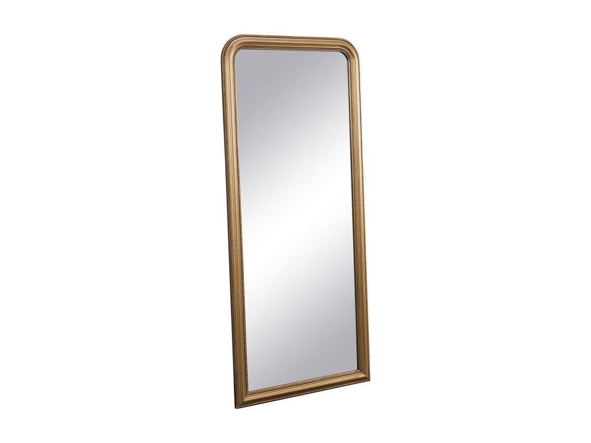 Vente-unique Miroir style vintage en bois de paulownia - L. 80 x H. 180 cm - Doré effet laiton- HELOISE  