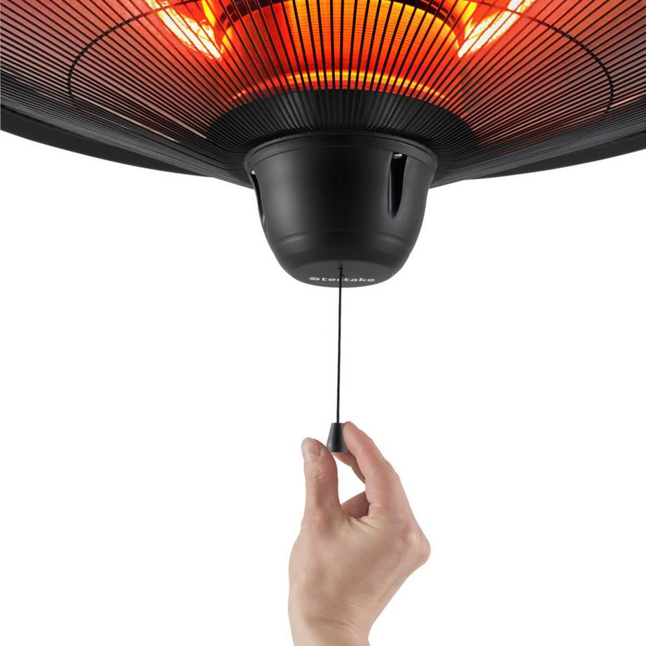 Tectake Radiateur infrarouge SOLARIS ORBIT 2 niveaux de puissance : 1 250 et 2 500 W  