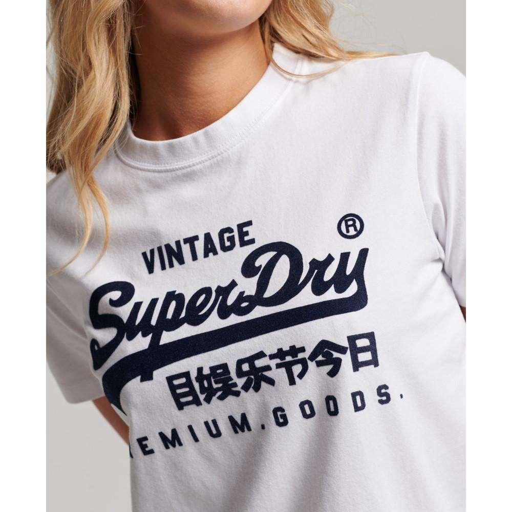 Superdry  T-Shirt aus Bio-Baumwolle Frau  Vintage Logo Scripted Coll 