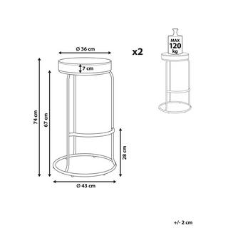 Beliani Lot de 2 tabourets de bar en Cuir PU Rétro MILROY  