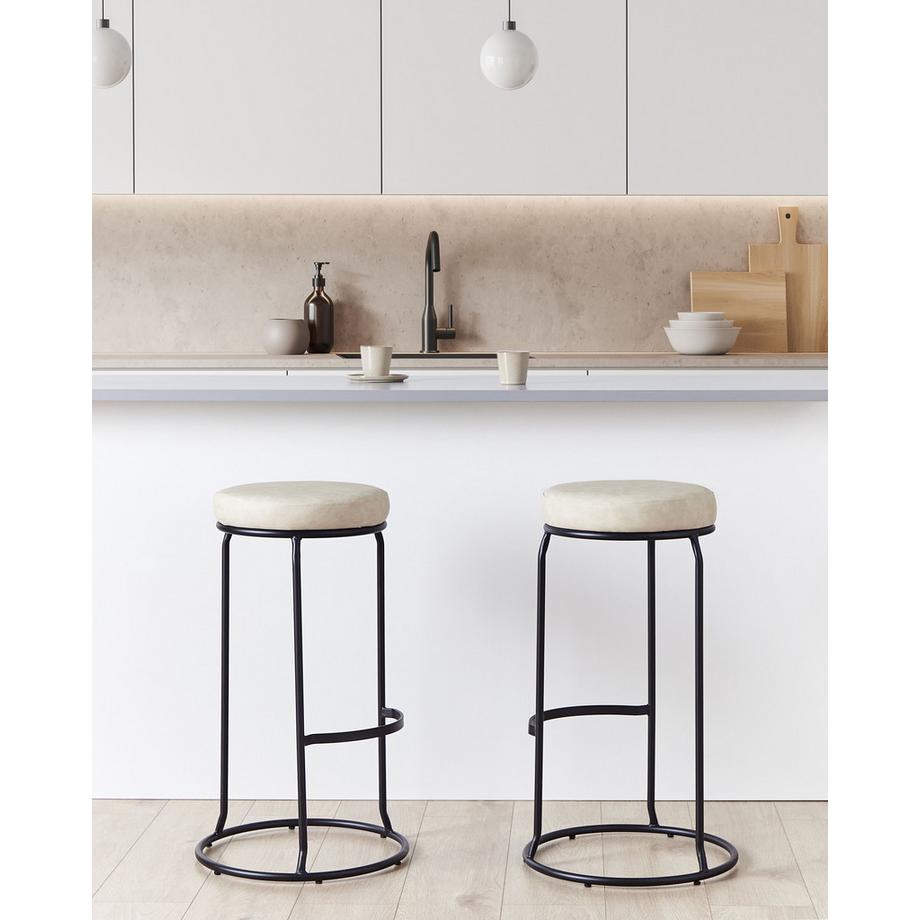 Beliani Set mit 2 Barhockern aus Kunstleder  MILROY  