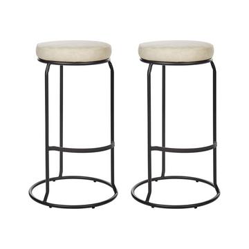 Lot de 2 tabourets de bar en Cuir PU Rétro MILROY