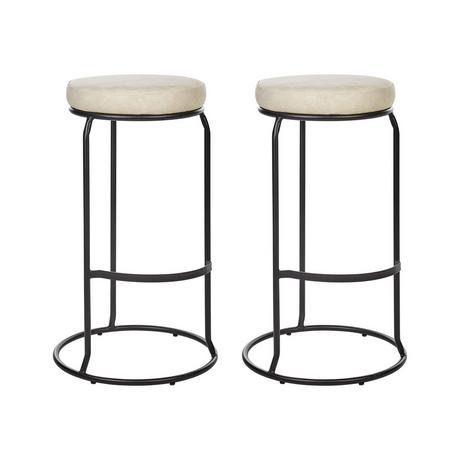 Beliani Lot de 2 tabourets de bar en Cuir PU Rétro MILROY  