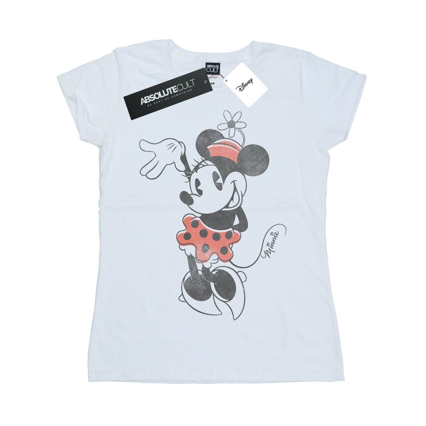 Image of Minnie Mouse Waving Tshirt Damen Weiss L